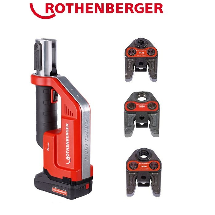 ROTHENBERGER PRESSATRICE A BATTERIE ROMAX COMPACT TWIN TURBO CON GANASCE TH 16 20 26 - COD. 1000002120